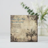 新しいライフヴィンテージとブルー結婚式招待状 招待状 (スタンド正面)