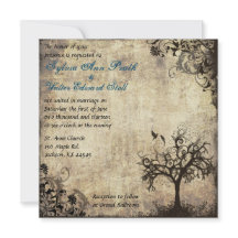 新しいライフヴィンテージとブルー結婚式招待状