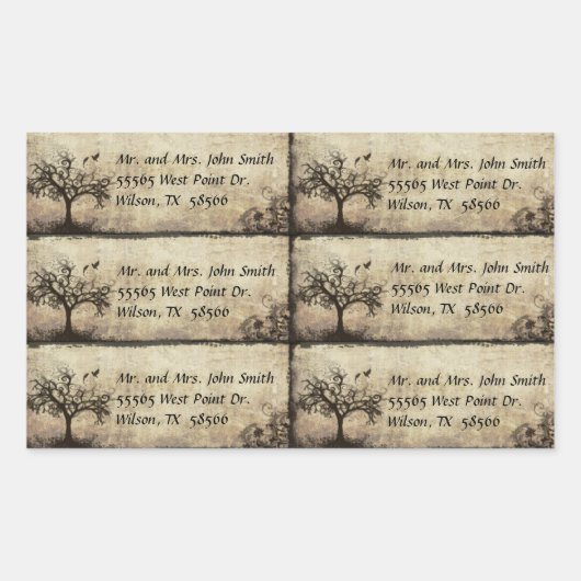 新しいライフヴィンテージセルフアドレスステッカーをカット 長方形シール (正面)