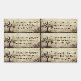 新しいライフヴィンテージセルフアドレスステッカーをカット 長方形シール