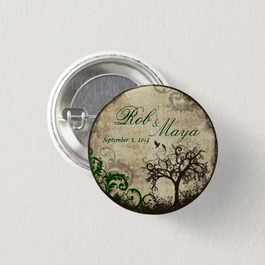 新しいライフヴィンテージ結婚式ありがとうボタン 缶バッジ (正面&裏面)