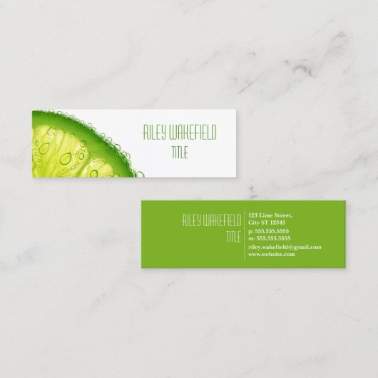 新しいライムの切れの名刺 スキニー名刺 (正面/裏面)
