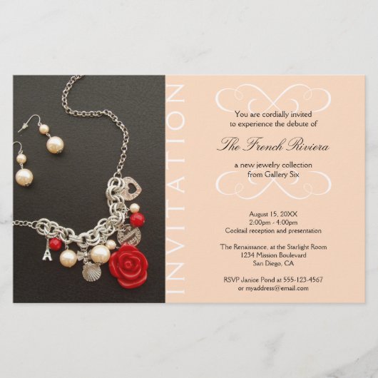 新しいラグジュアリー製品のピンクエレガントの招待状を提示 チラシ (正面)