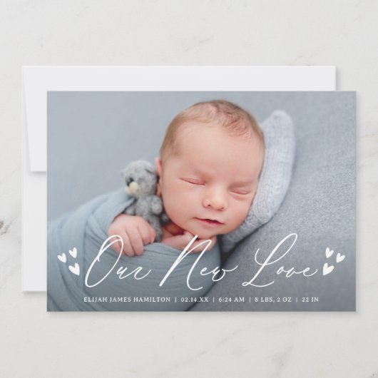 新しいラブスクリプト4写真誕生のお知らせ 案内状 (正面)