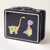 新しいランチを楽しむ恐竜 メタルランチボックス (正面)