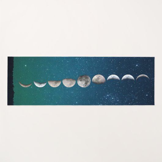 新しいリバーシブルの日没の空および月段階 ヨガマット (正面(横))