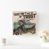 新しいリリースを待つ時間 スクエア壁時計 (ホーム)