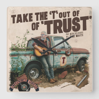 新しいリリースを待つ時間 スクエア壁時計