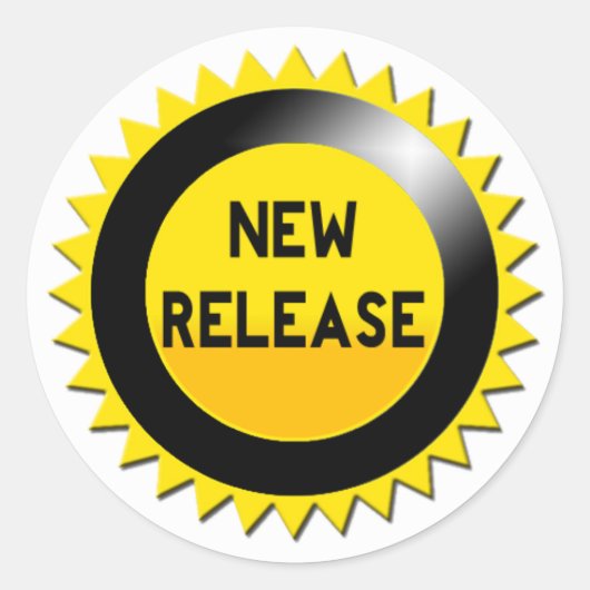 新しいリリーススターバストステッカー ラウンドシール (正面)