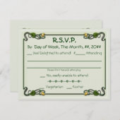 新しいリリー(招待状返信カード) 出欠カード (正面/裏面)