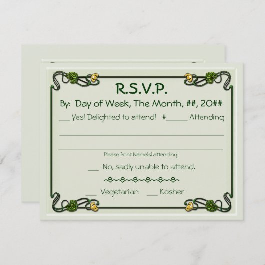 新しいリリー(招待状返信カード) 出欠カード (正面/裏面)