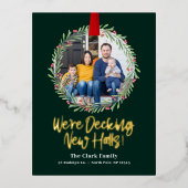 新しいリースホイルジャストムーヴホリデーハガキ 箔シーズンポストカード (正面)