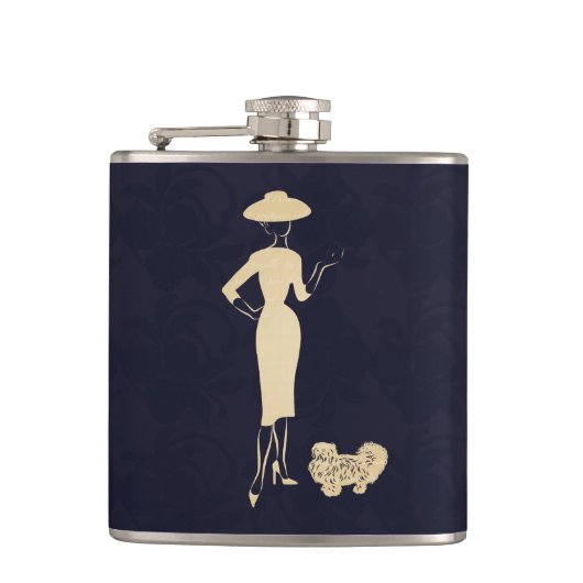 新しいルックヴィンテージ1950年代のファッション フラスク (正面)