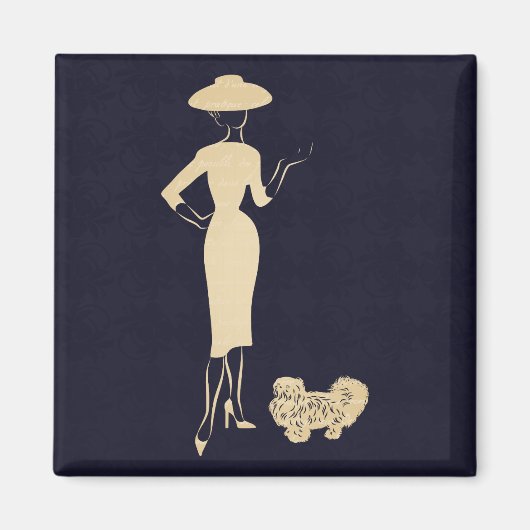 新しいルックヴィンテージ1950年代のファッション マグネット (正面)