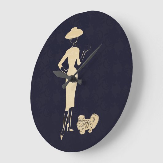 新しいルックヴィンテージ1950年代のファッション ラージ壁時計 (傾斜)