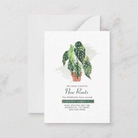 新しいルーツのアドレス変更の発表 ノートカード (正面)