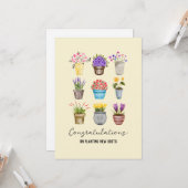 . .新しいルーツを植える新築ホームおめでとう カード (正面/裏面インサイチュ)