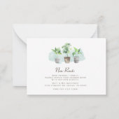 新しいルーツアドレスの変更移動アナウンス ノートカード (裏面)