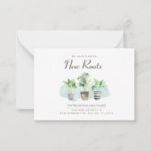 新しいルーツアドレスの変更移動アナウンス ノートカード (正面)