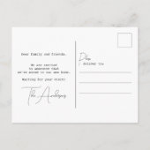 新しいルーツアドレスシンプルのミニマリスト移動 案内ポストカード (裏面)