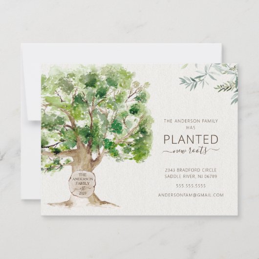 新しいルーツオークの木の移動のお知らせ 招待状 (正面)