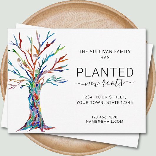 新しいルーツツリーの移動告知はがき 案内ポストカード