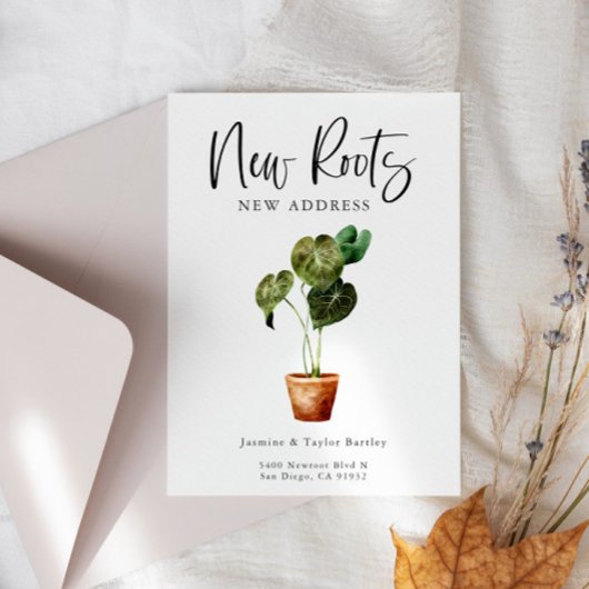 新しいルーツニューアドレスハウスプラントムービング 案内状