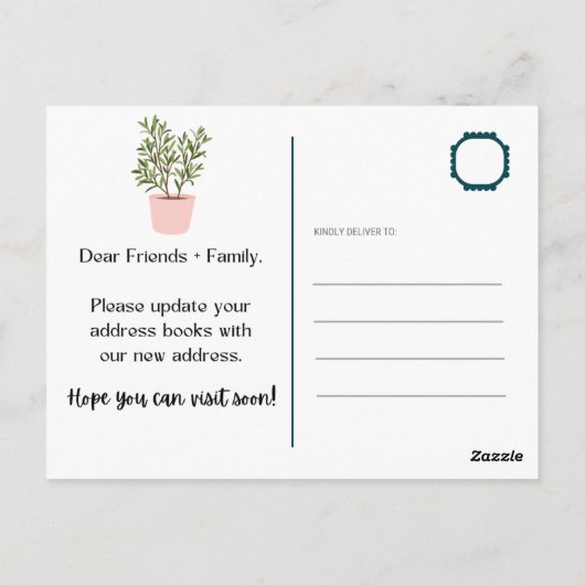 新しいルーツ – 引っ越しましたはがき ポストカード (裏面)