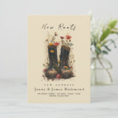 新しいルーツ – 新しいアドレスIルーツ付き靴 案内状 (スタンド正面)