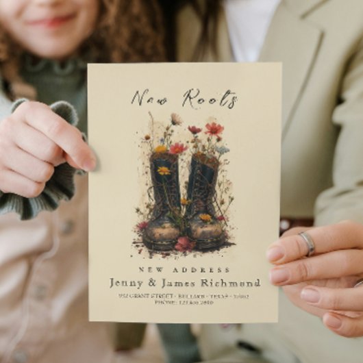 新しいルーツ – 新しいアドレスIルーツ付き靴 案内状