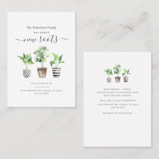 新しいルートへの新しいアドレスの移行のお知らせ 名刺 (正面/裏面)