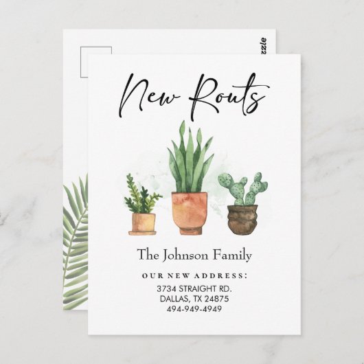 新しいルート新しいアドレス引っ越しました新しいホーム ポストカード (正面/裏面)