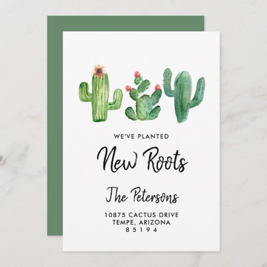 新しいルートIの移動アナウンスメントカード 案内状 (正面/裏面)