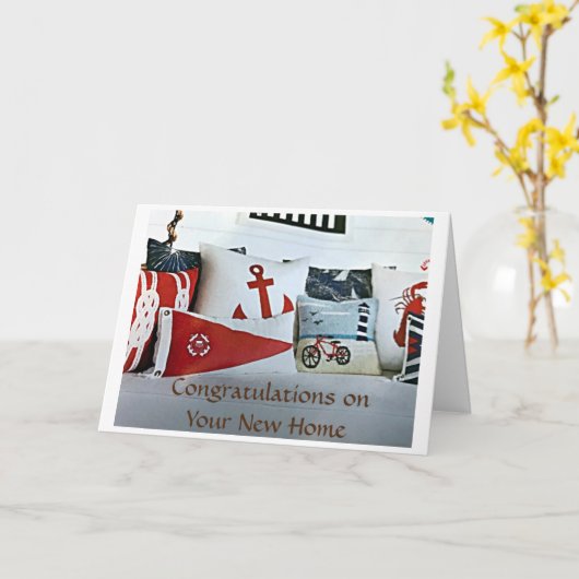 新しいレイクハウス**おめでとう** カード (黄色い花)