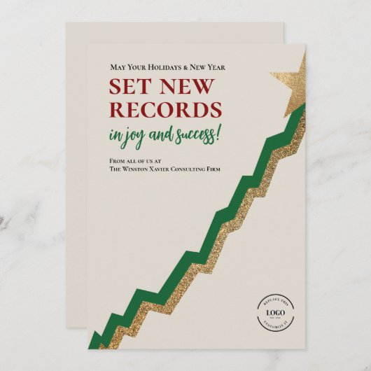 新しいレコードのグラフクリエイティブのクリスマス企業の シーズンカード (正面/裏面)