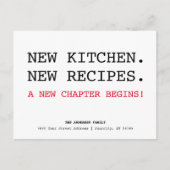 新しいレシピアドレスシンプルミニマリスト移動 案内ポストカード (正面)