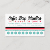新しいレトロなコーヒーショップロイヤリティパンチカード ロイヤリティカード (裏面)
