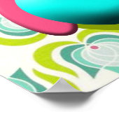 新しいレトログリーンフクロウのポスター ポスター (角)