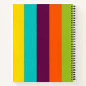 新しいレトロパレッストライプトのパーソナライズされた ノートブック (裏面)