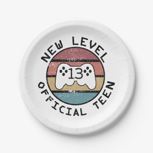 新しいレベル13オフィシャ10代のル – オタク系の誕生日 ペーパープレート (正面)