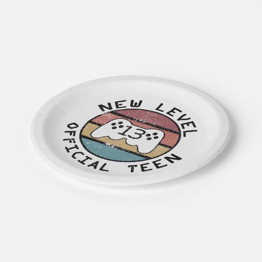 新しいレベル13オフィシャ10代のル – オタク系の誕生日 ペーパープレート (アングル)