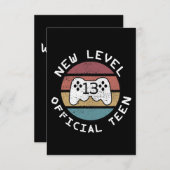 新しいレベル13公式10代の-オタク系の誕生日 招待状 (正面/裏面)