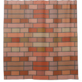 新しいレンガ壁のデザインパターン シャワーカーテン (正面)