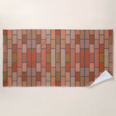 新しいレンガ壁のデザインパターン ビーチタオル (正面)