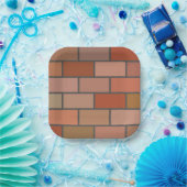 新しいレンガ壁のデザインパターン ペーパープレート (パーティー)