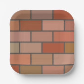 新しいレンガ壁のデザインパターン ペーパープレート (正面)
