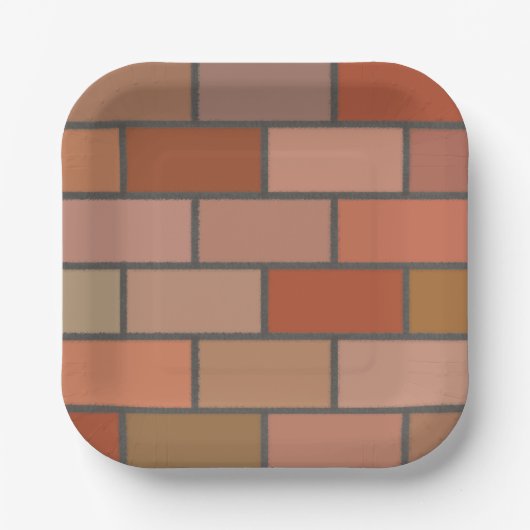 新しいレンガ壁のデザインパターン ペーパープレート (正面)