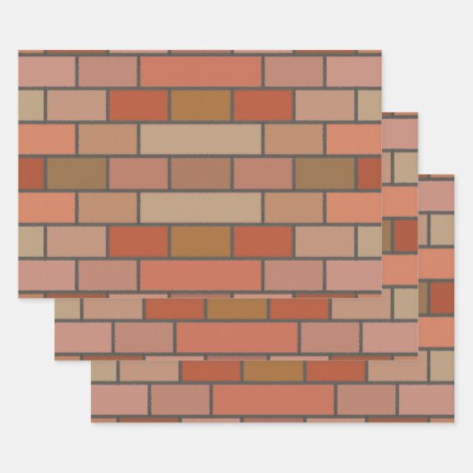 新しいレンガ壁のデザインパターン ラッピングペーパーシート (セット)