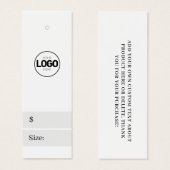 新しいロゴホワイトウェアのサイズ価格つるラベル (正面&裏面)