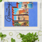 新しいロンドンコネチカットCTのヴィンテージ旅行記念品 キッチンタオル (折り畳み)